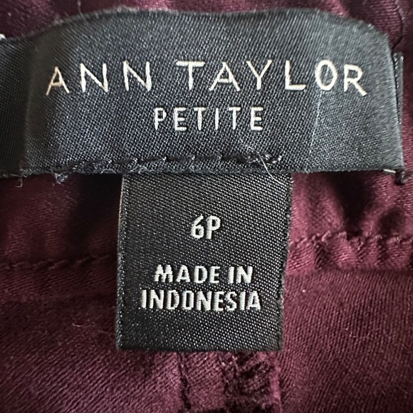 Ann Taylor Women's 6P Burgundy The Skinny Curvy Fit Stretchy Cotton Blend Pants - Picture 11 of 12